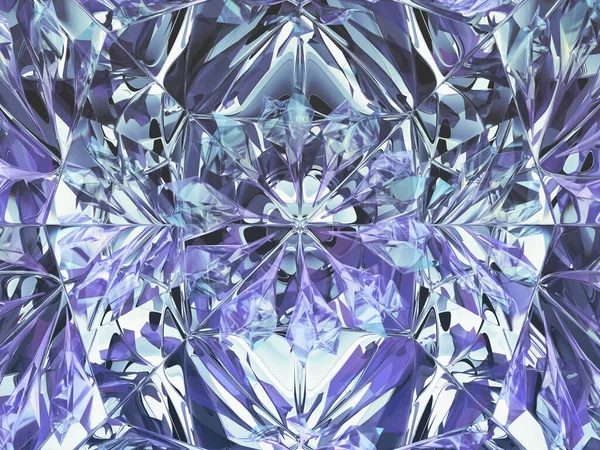 Gemstone Diament Lub Błyszczące Szkło Trójkątne Tekstury Tło Kalejdoskop Renderowanie — Zdjęcie stockowe