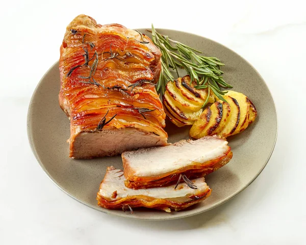 Roasted pork slices — Stock Photo, Image