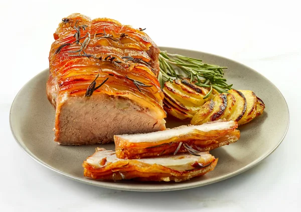 볶은 돼지고기와 감자 — 스톡 사진