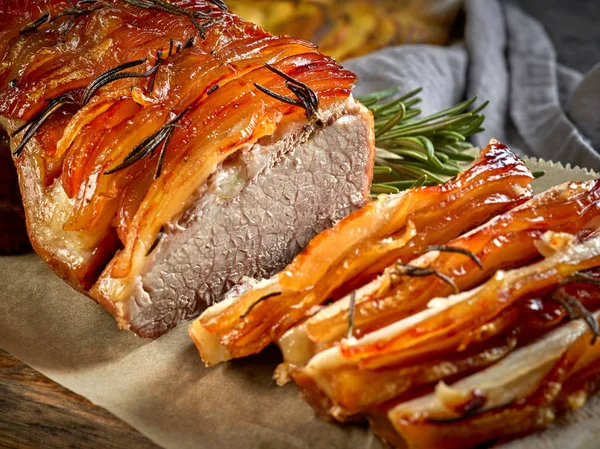 Roasted pork slices — Stock Photo, Image