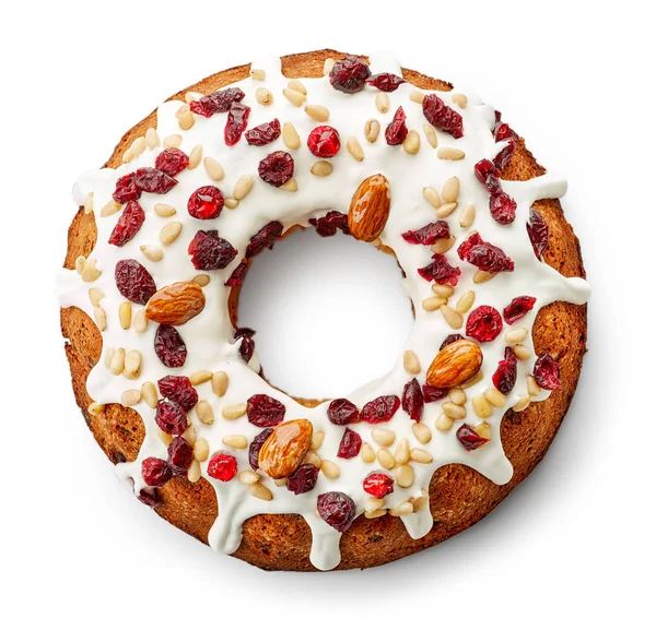 白い背景の上のフルーツ ケーキ — ストック写真