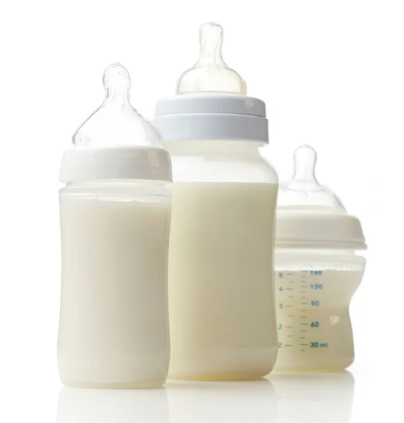 Mamadeiras de leite — Fotografia de Stock