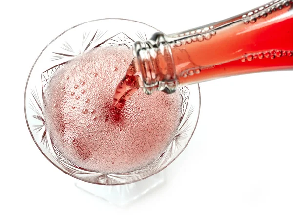 Glas rött champagne — Stockfoto