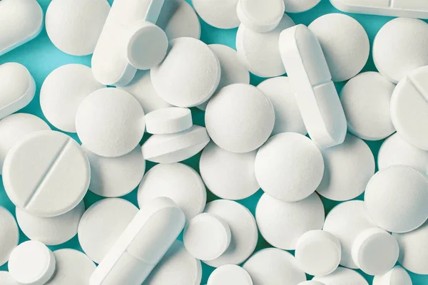 Píldoras blancas macro — Foto de Stock