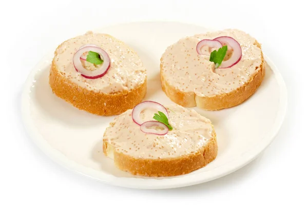 Sanduíches com pato de caviar — Fotografia de Stock