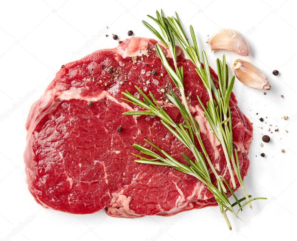 fresh raw rib eye steak