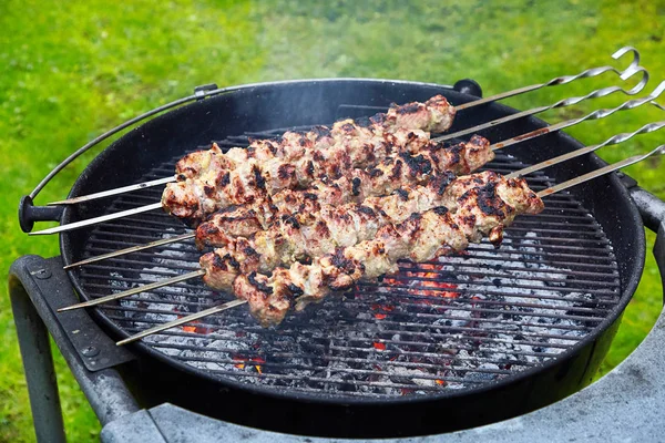 Espetos de carne kebab — Fotografia de Stock