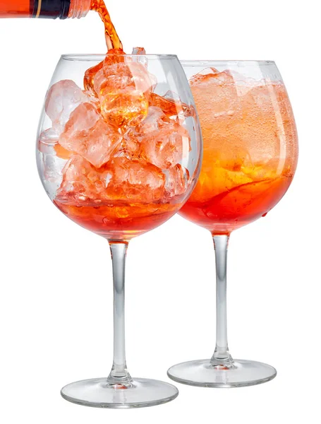 Dois copos de aperol spritz cocktail — Fotografia de Stock