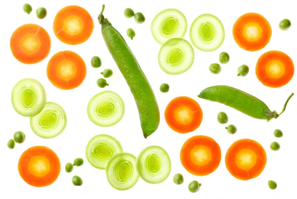 Kompozisyon çeşitli dilimlenmiş sebze