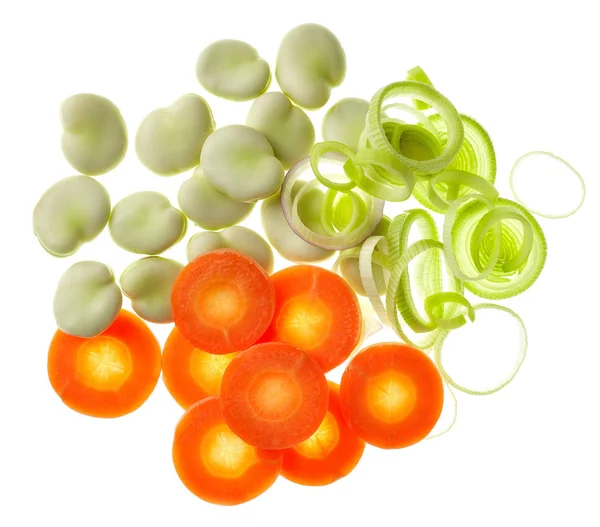 흰색 바탕에 다양 한 야채 — 스톡 사진