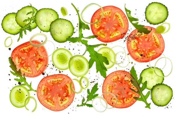 Composición de varias verduras en rodajas — Foto de Stock
