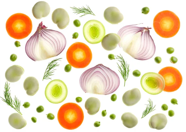 Composición de varias verduras en rodajas — Foto de Stock