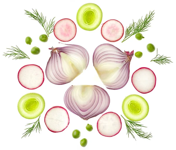 Kompozisyon dilimlenmiş sebze