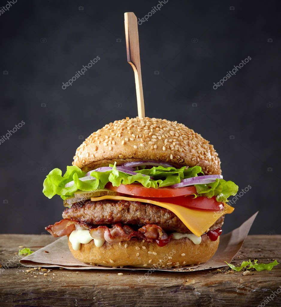 Fresh tasty burger — Stock Photo © zmaris #163503402