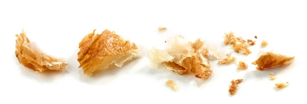 Croissant Crumbs Makro — Stockfoto
