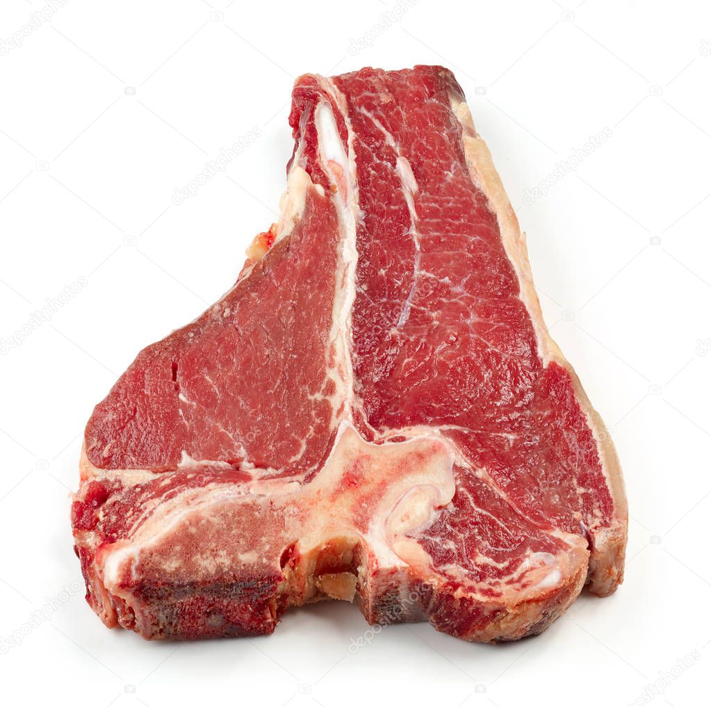 fresh raw T bone steak