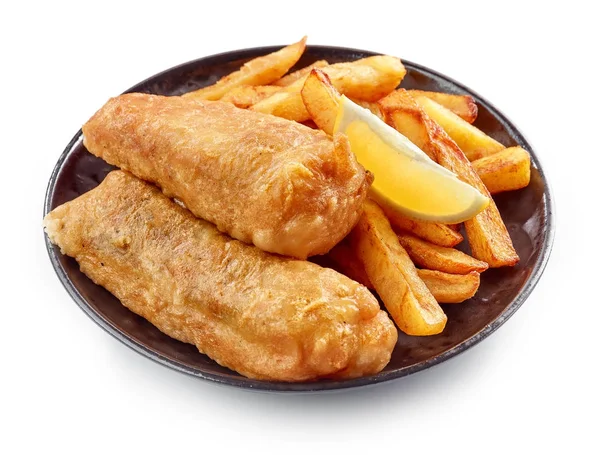 Риба із смаженою картоплею — стокове фото