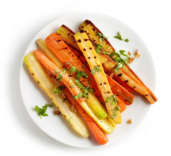 Piatto di carote colorate alla griglia — Foto Stock