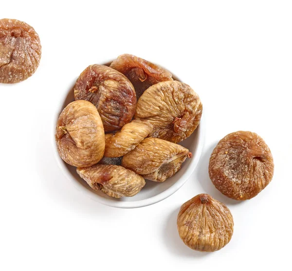 Bowl of dried figs — Stock Photo, Image