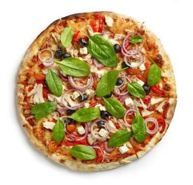 Taze pişmiş pizza.