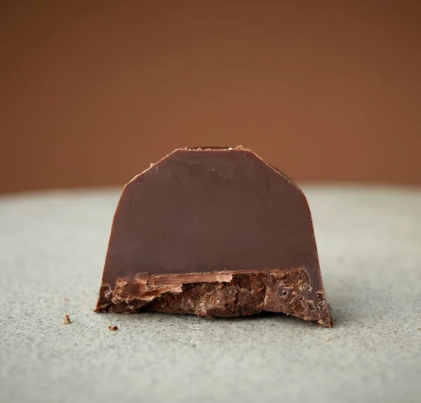 Yapımı Çikolatalı Pralin Makro Seçici Odaklanma — Stok fotoğraf