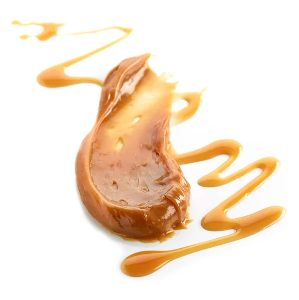 Soft Caramel Caramel Sauce Isolated White Background — Stock Photo, Image