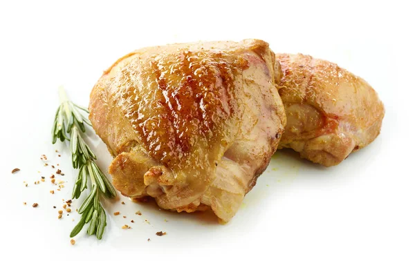 Gegrilltes Hühnerschinken Fleisch Isoliert Auf Weißem Hintergrund — Stockfoto