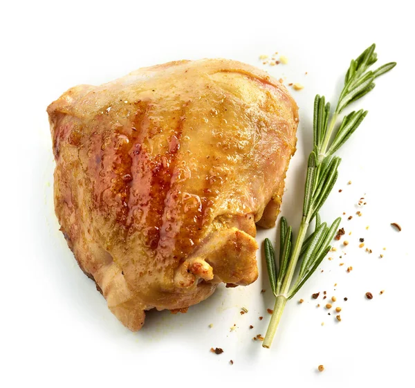 Gegrilltes Hühnerschinken Fleisch Isoliert Auf Weißem Hintergrund Ansicht Von Oben — Stockfoto