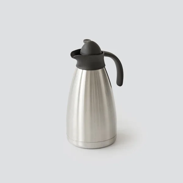 Kaffe Termos Isolerad Ljusgrå Bakgrund — Stockfoto