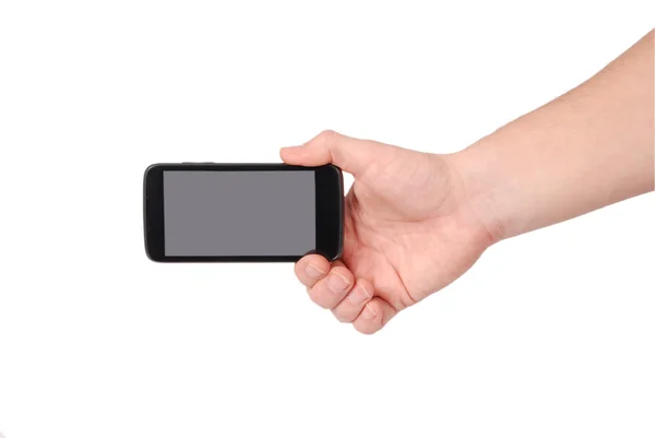 Man hand houden van de smartphone — Stockfoto