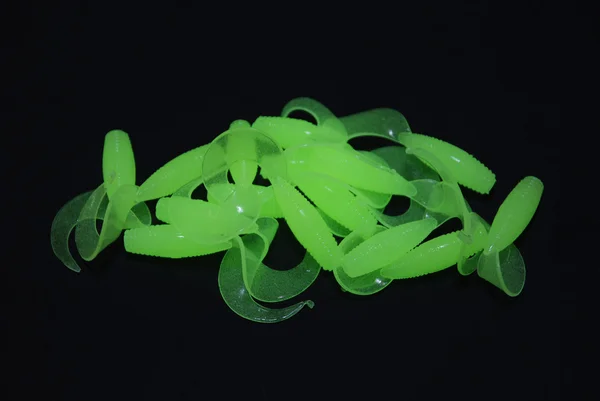 Bait fishing fluorescent twister — Stock Photo, Image