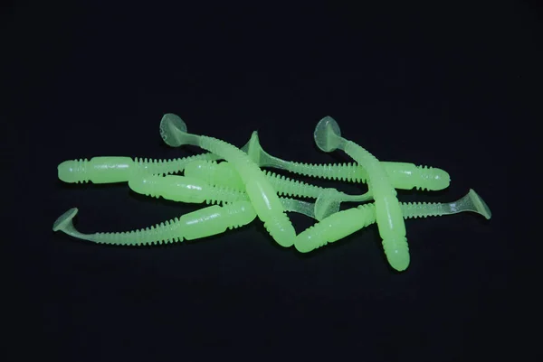 Bait fishing fluorescent twister — Stock Photo, Image