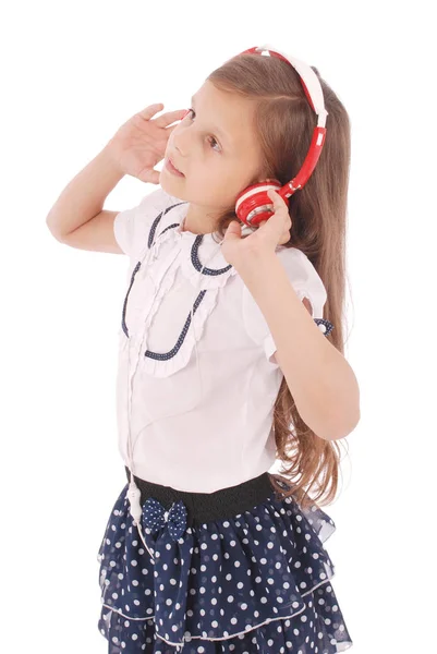 Heureuse jeune fille qui écoute de la musique — Photo