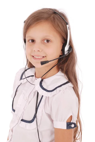 Gelukkig jong meisje muziek beluisteren — Stockfoto