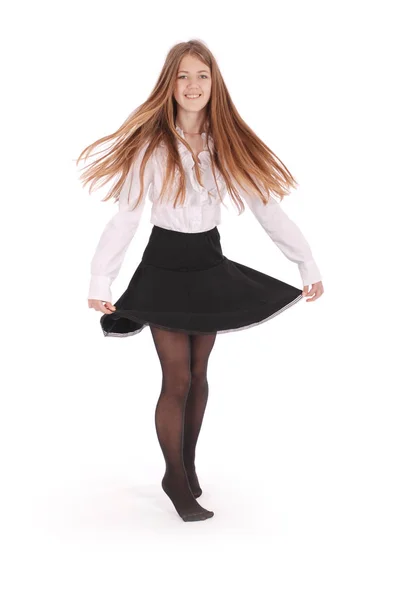 Boldog, fiatal lány, tánc — Stock Fotó