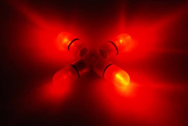 Dört kırmızı Led güç göstergesi Balık tutma