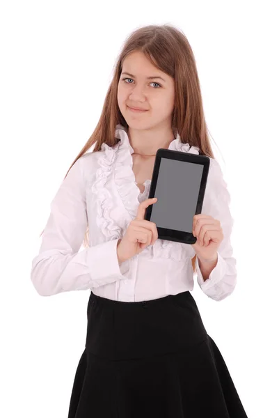 Young woman holding digital tablet — Stock Photo, Image