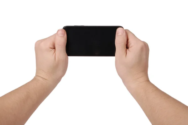 Man hand houden van de smartphone — Stockfoto