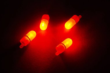 Dört kırmızı Led güç göstergesi Balık tutma