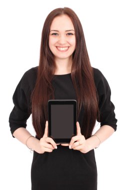 Kız tablet pc tutar