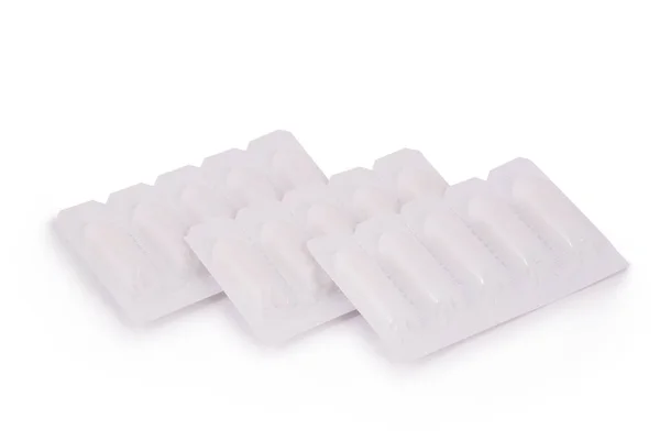 Pack of medical suppositories (Clipping path) — Stock Photo, Image