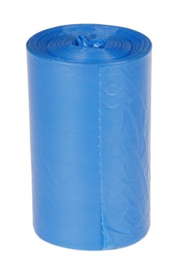 Mavi çöp poşetleri rulo