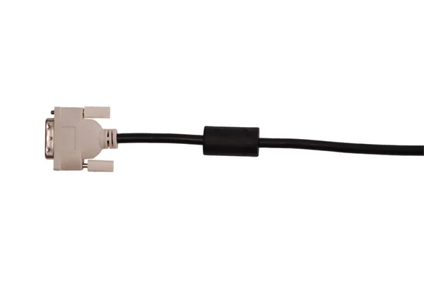 Чорно-білий кабель DVI — стокове фото