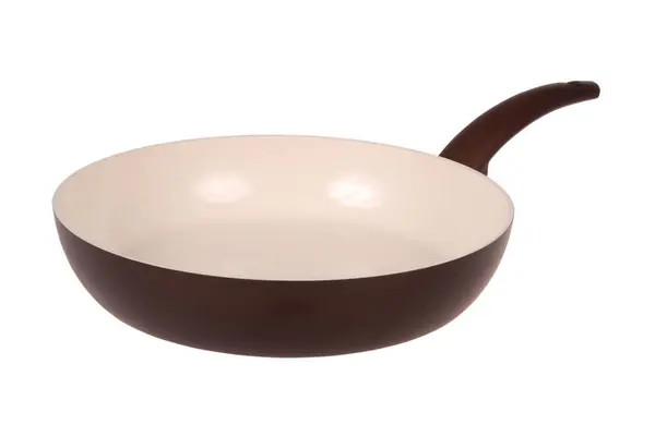 Photo of brown ceramic frying pan — Stock Photo, Image