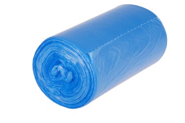 Mavi çöp poşetleri rulo