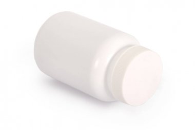 Beyaz tıp hapı şişe (kırpma yolu)