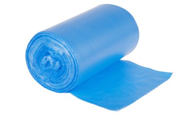 Mavi çöp poşetleri rulo