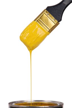 sarı boya ve fırça