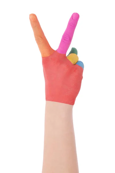 Hand of the child painted watercolor — Stock Photo, Image