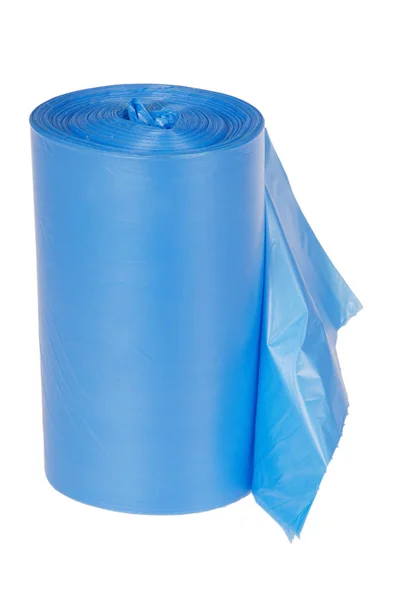 Rouleau de sacs poubelles bleus — Photo